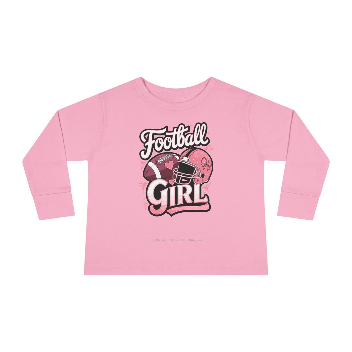 Football Girl Toddler Long Sleeve Tee
