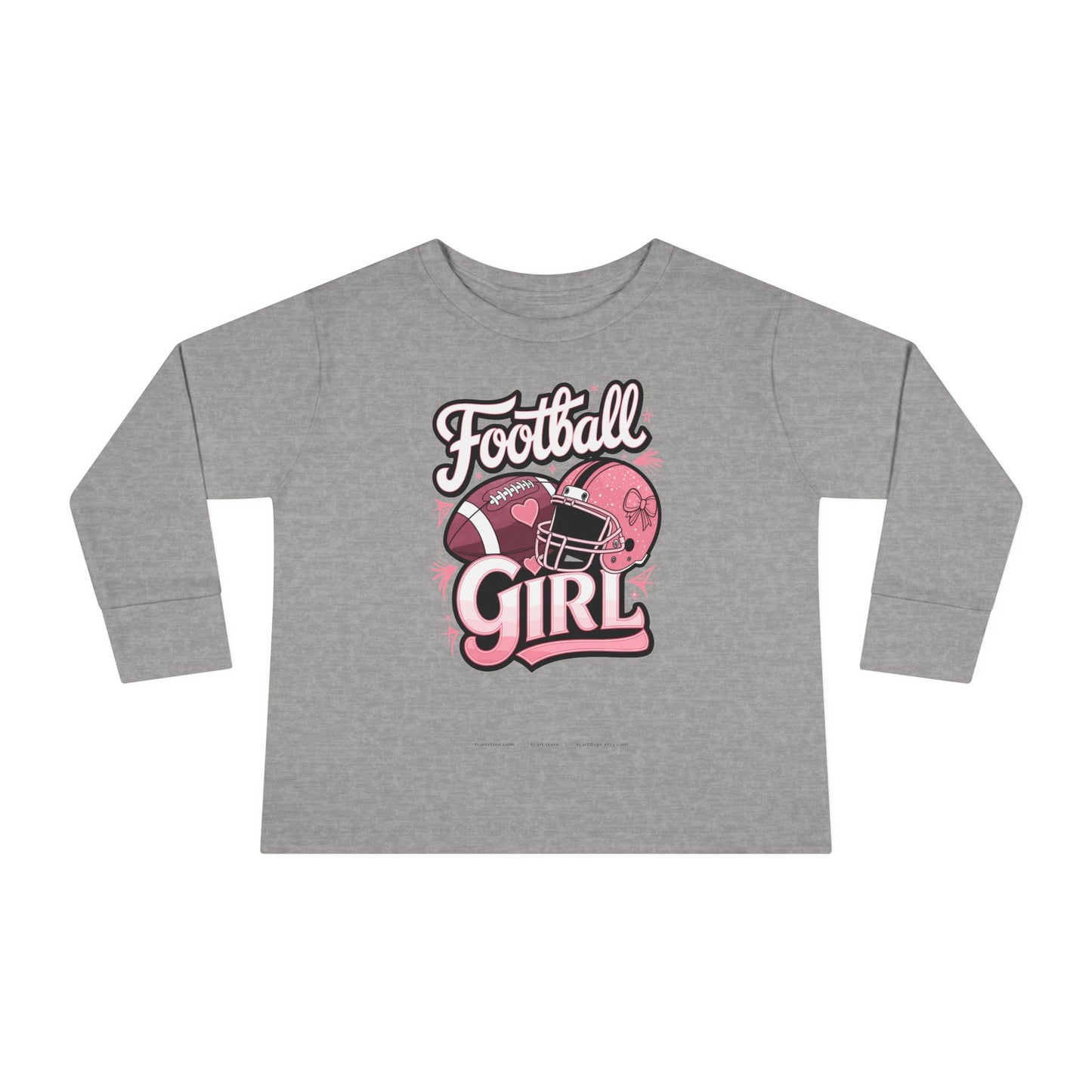 Football Girl Toddler Long Sleeve Tee