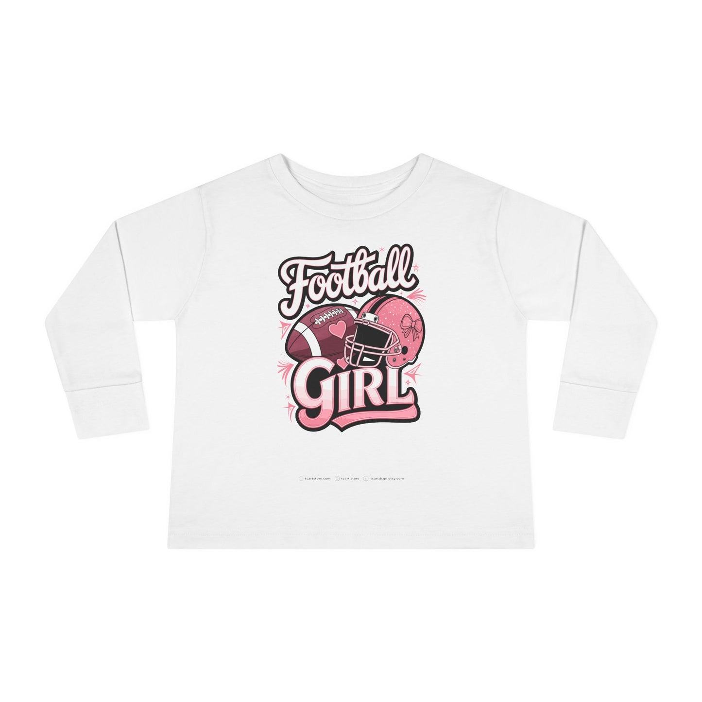 Football Girl Toddler Long Sleeve Tee