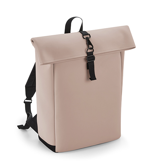 Matte PU Roll-Top Backpack