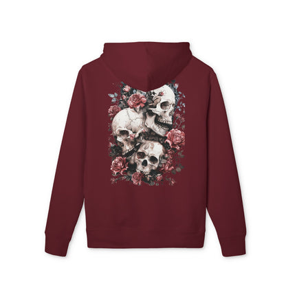 Gothic Floral Skull Hoodie,