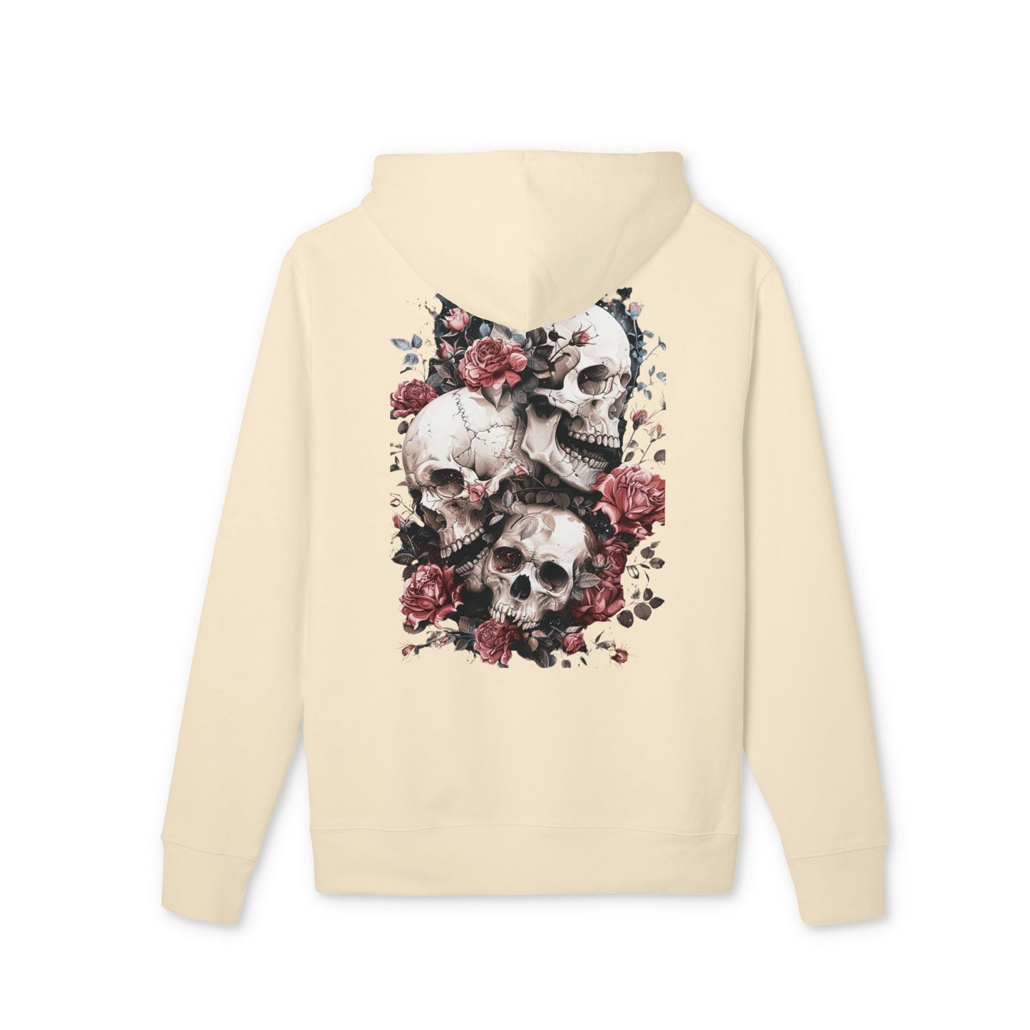 Gothic Floral Skull Hoodie,