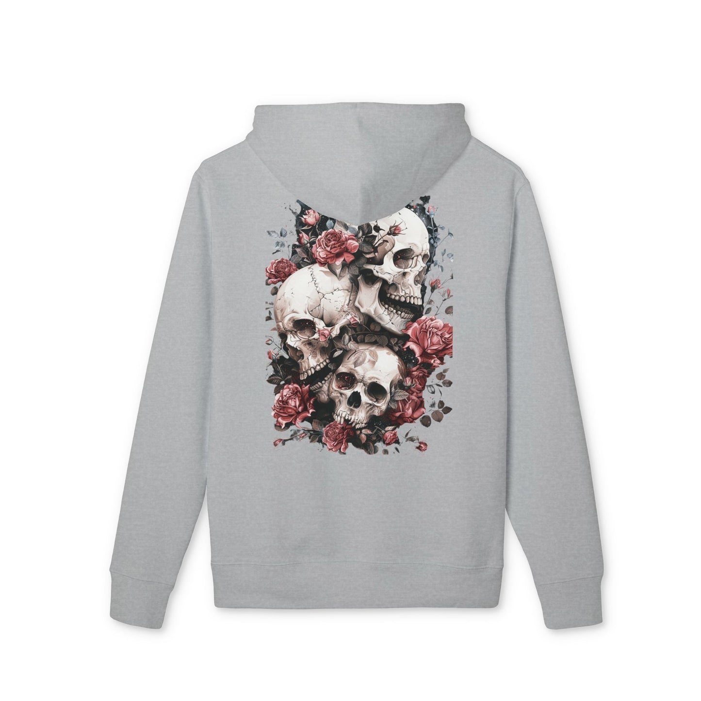 Gothic Floral Skull Hoodie,