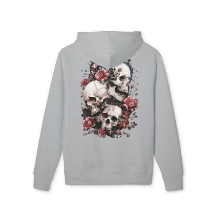 Gothic Floral Skull Hoodie,