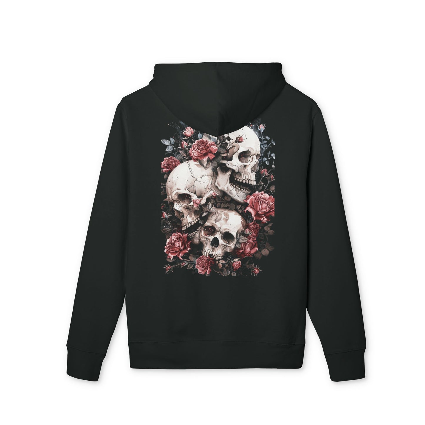 Gothic Floral Skull Hoodie,