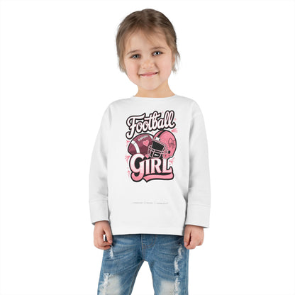 Football Girl Toddler Long Sleeve Tee