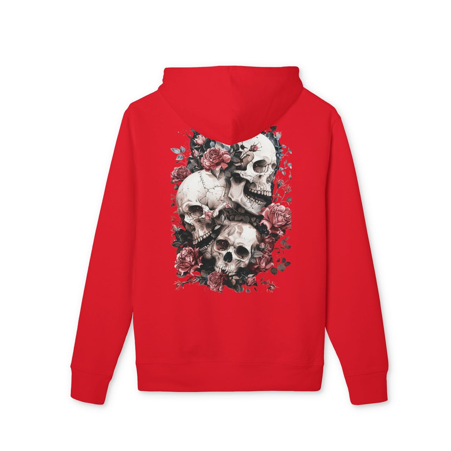 Gothic Floral Skull Hoodie,