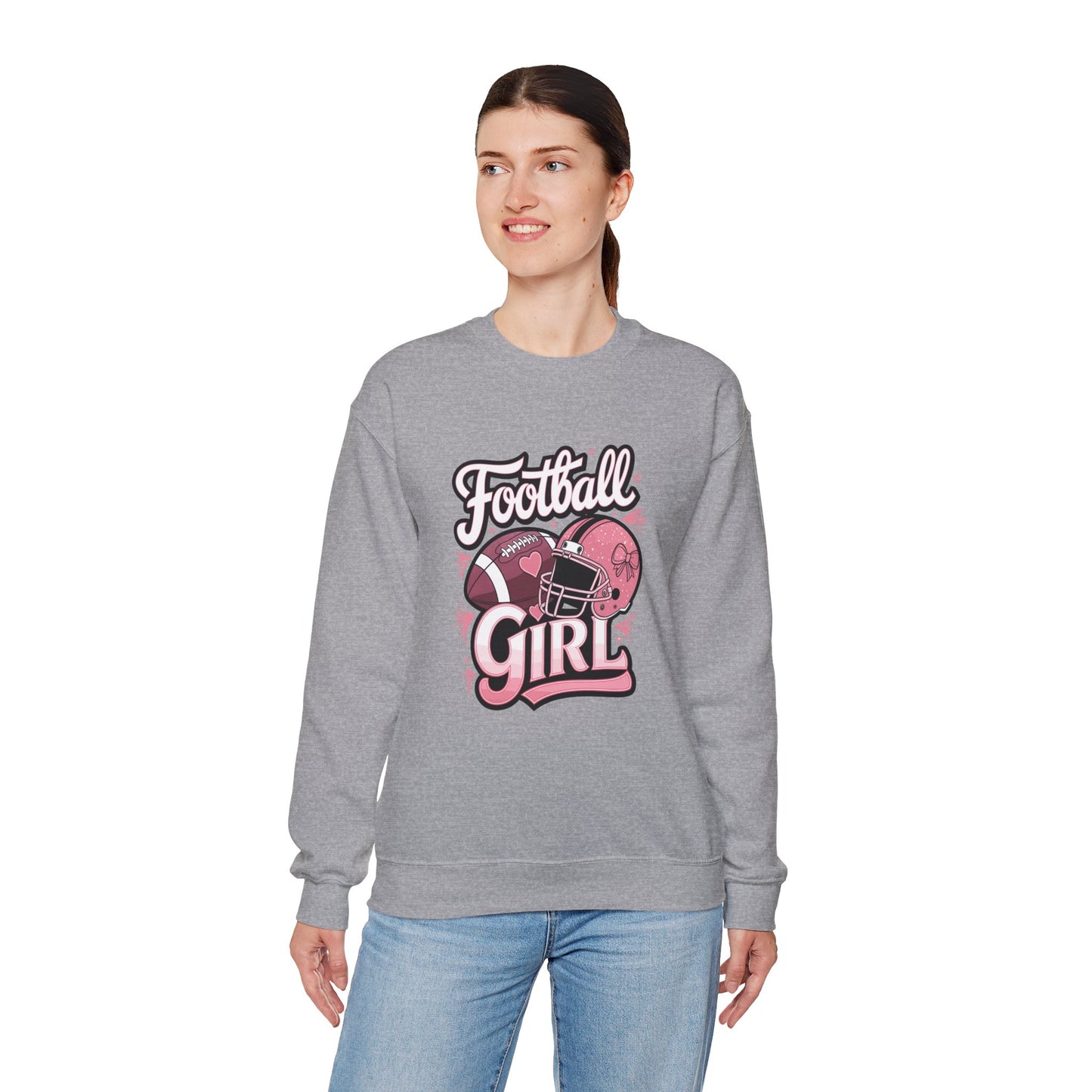 Football Girl Crewneck Sweatshirt - Perfect for Game Days