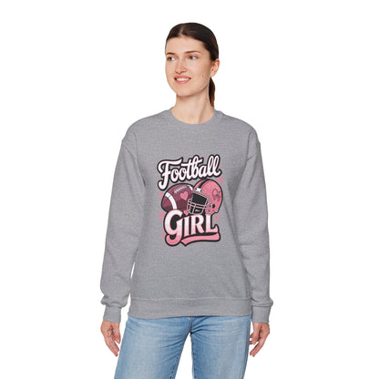 Football Girl Crewneck Sweatshirt - Perfect for Game Days