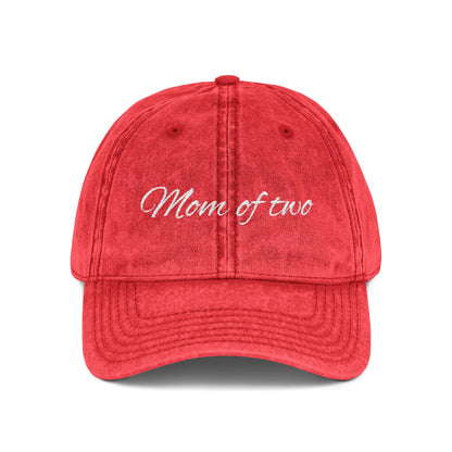 Vintage Cap for Moms - Stylish Mom of Two Embroidered Hat