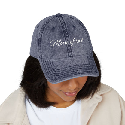 Vintage Cap for Moms - Stylish Mom of Two Embroidered Hat