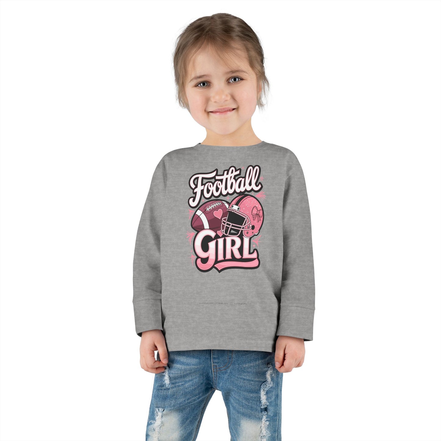 Football Girl Toddler Long Sleeve Tee