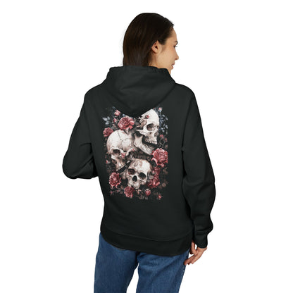 Gothic Floral Skull Hoodie,