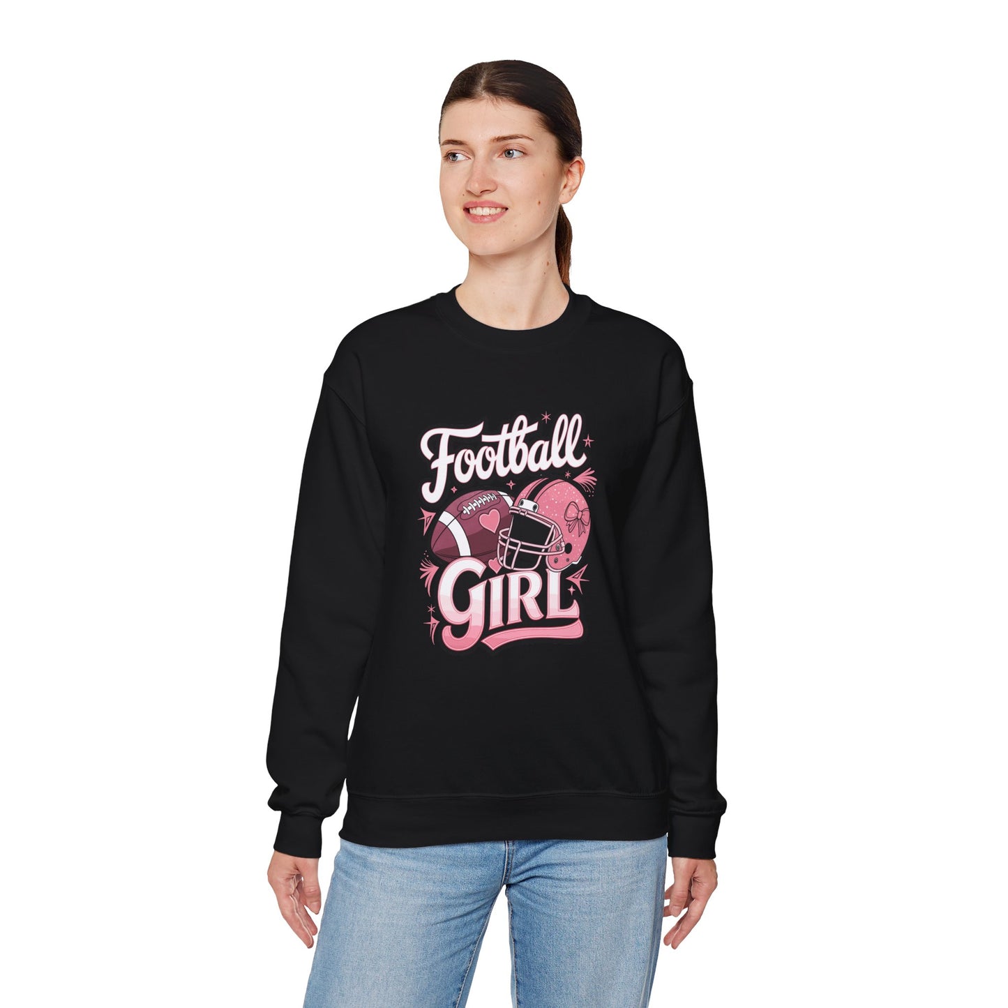 Football Girl Crewneck Sweatshirt - Perfect for Game Days