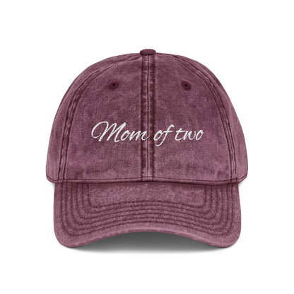 Vintage Cap for Moms - Stylish Mom of Two Embroidered Hat