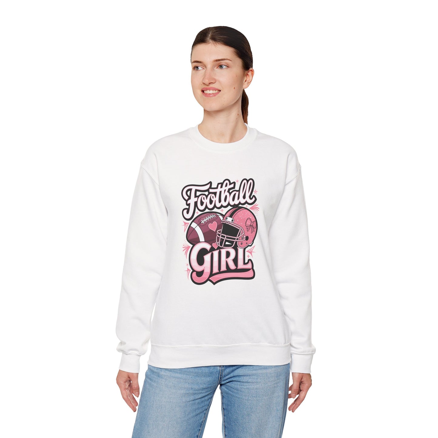 Football Girl Crewneck Sweatshirt - Perfect for Game Days