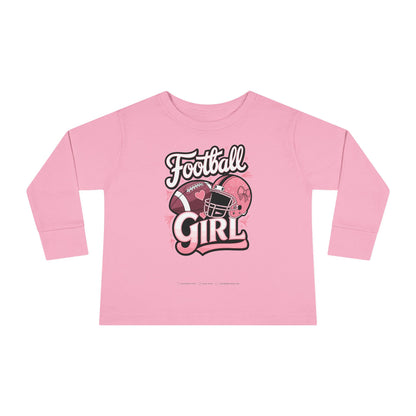 Football Girl Toddler Long Sleeve Tee