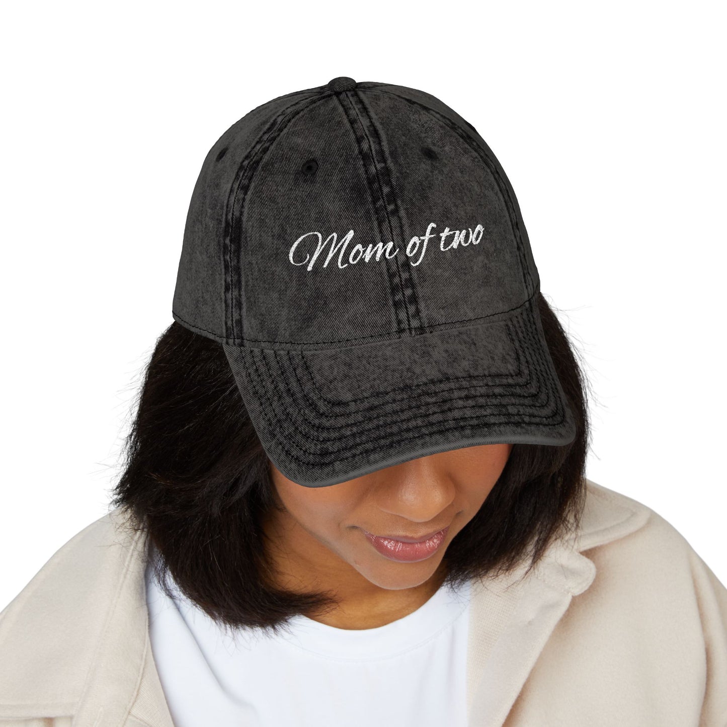 Vintage Cap for Moms - Stylish Mom of Two Embroidered Hat