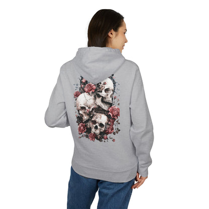 Gothic Floral Skull Hoodie,