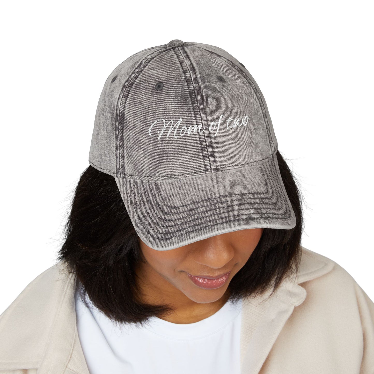 Vintage Cap for Moms - Stylish Mom of Two Embroidered Hat