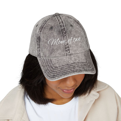 Vintage Cap for Moms - Stylish Mom of Two Embroidered Hat
