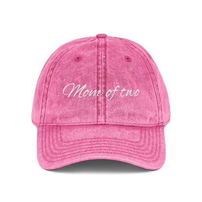 Vintage Cap for Moms - Stylish Mom of Two Embroidered Hat