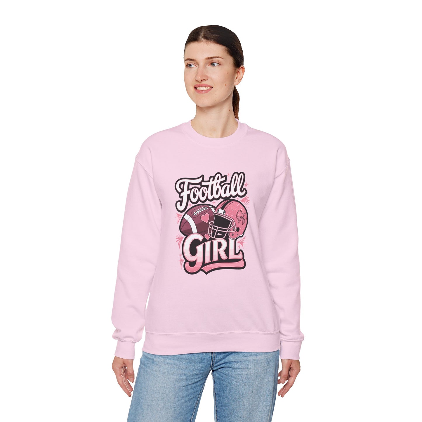 Football Girl Crewneck Sweatshirt - Perfect for Game Days