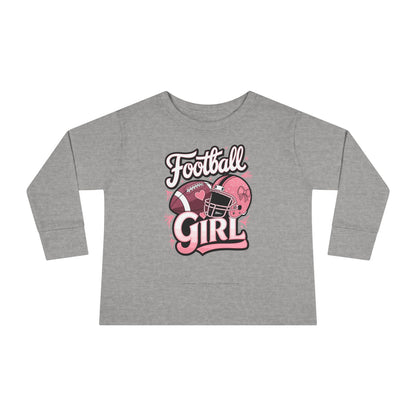 Football Girl Toddler Long Sleeve Tee