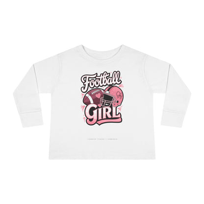 Football Girl Toddler Long Sleeve Tee