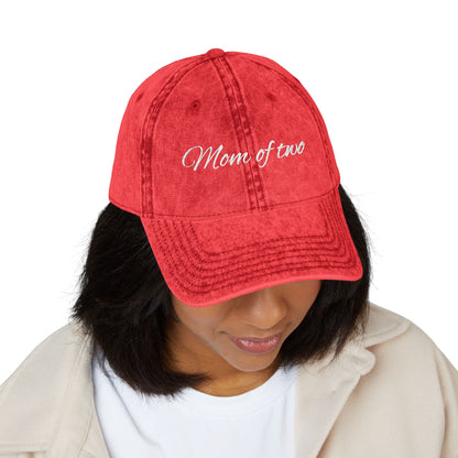 Vintage Cap for Moms - Stylish Mom of Two Embroidered Hat