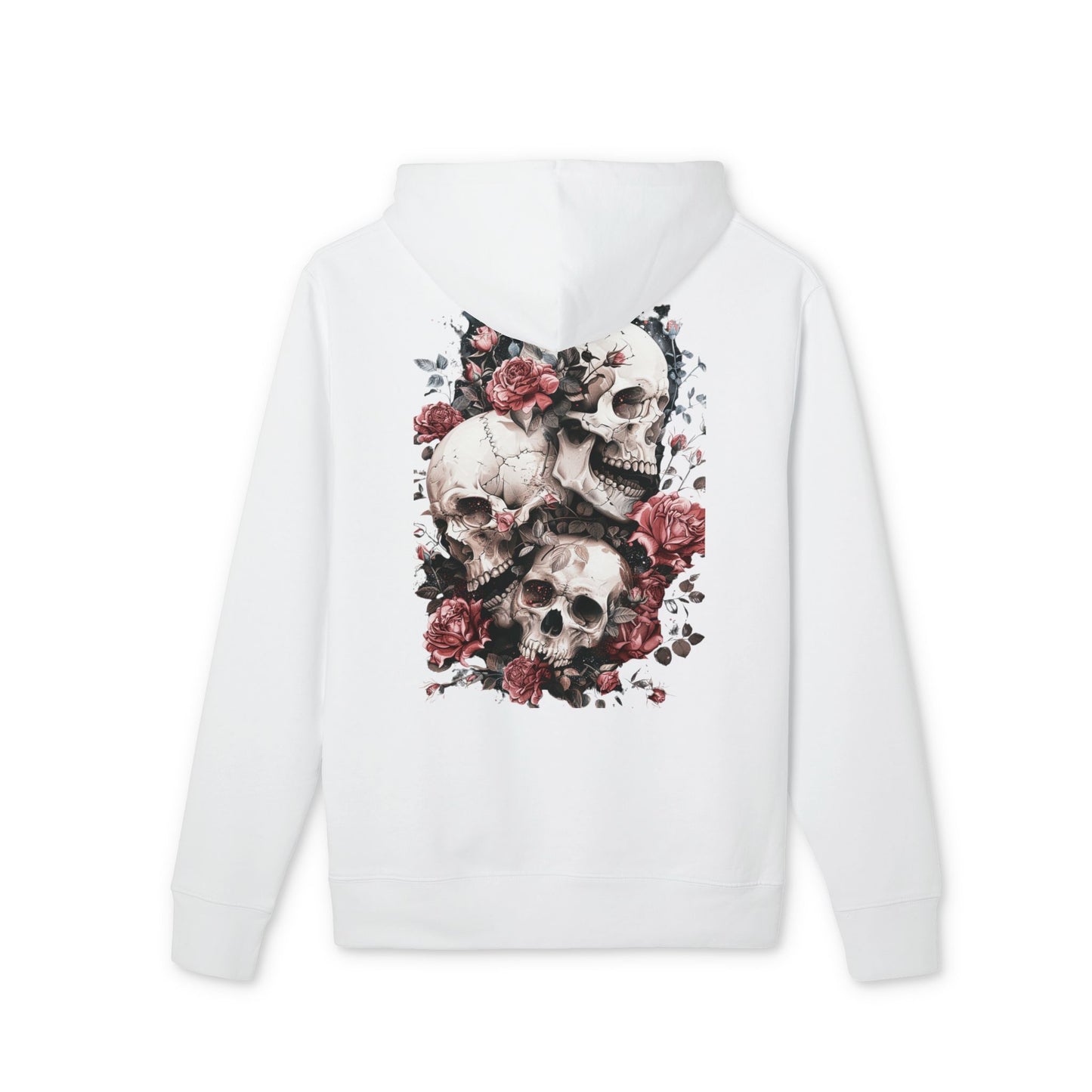 Gothic Floral Skull Hoodie,