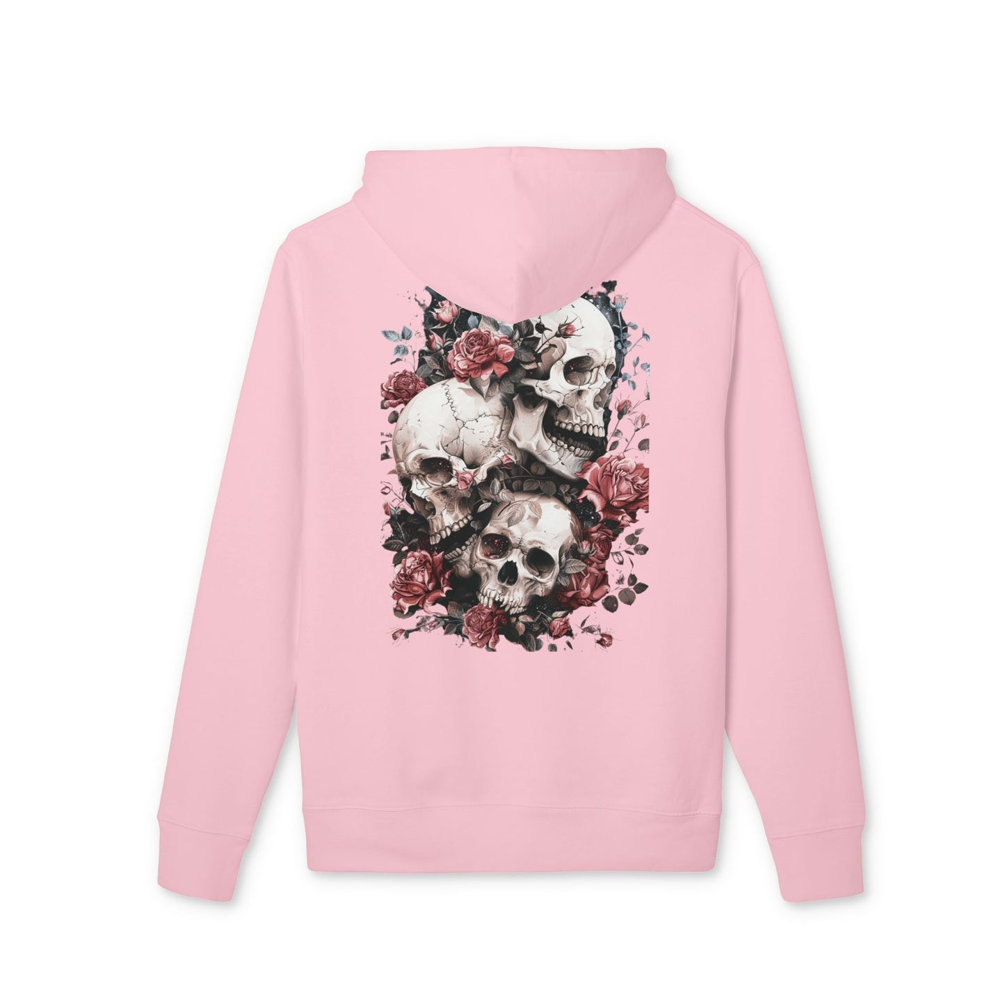 Gothic Floral Skull Hoodie,