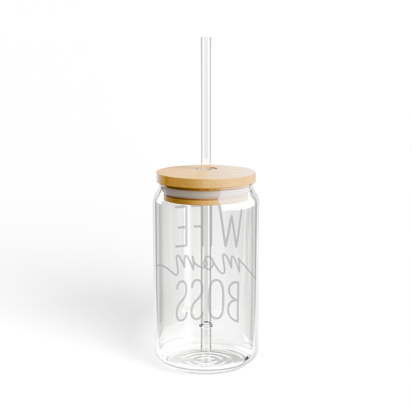 Sipper Glass, 16oz | Wife Mom Boss Water Bottle