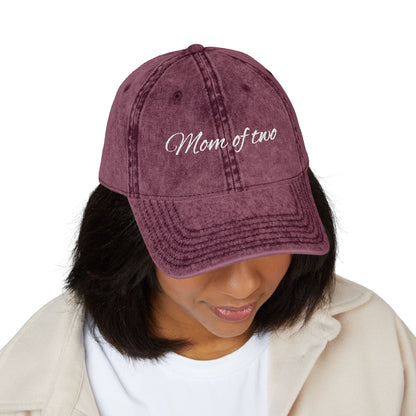 Vintage Cap for Moms - Stylish Mom of Two Embroidered Hat