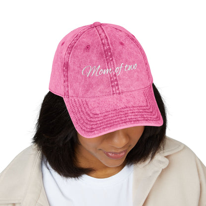 Vintage Cap for Moms - Stylish Mom of Two Embroidered Hat