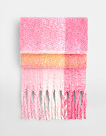 Fluffy Check Scarf